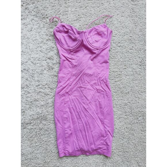 Adika Pink Bodycon Mini Dress Small Stretch Club Party Baddie Y2K Coquette Date - Picture 2 of 4